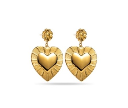 Boucles d'Oreilles Dorées Coeur