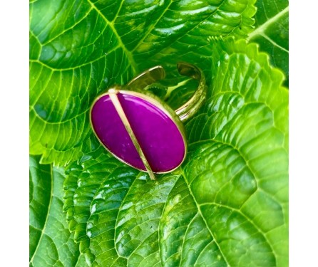 Bague Pierre Ovale Agate Violette