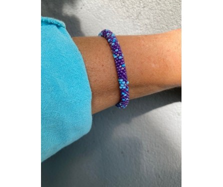 Bracelet Népalais Violet et Turquoise