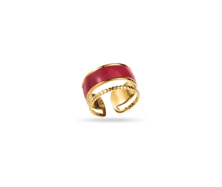 Bague Framboise avec Anneau Effet Perlé