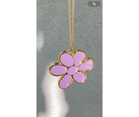 Collier Pendentif Fleur Lilas