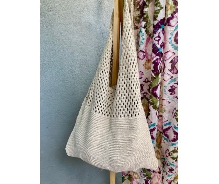 Sac en Crochet Beige