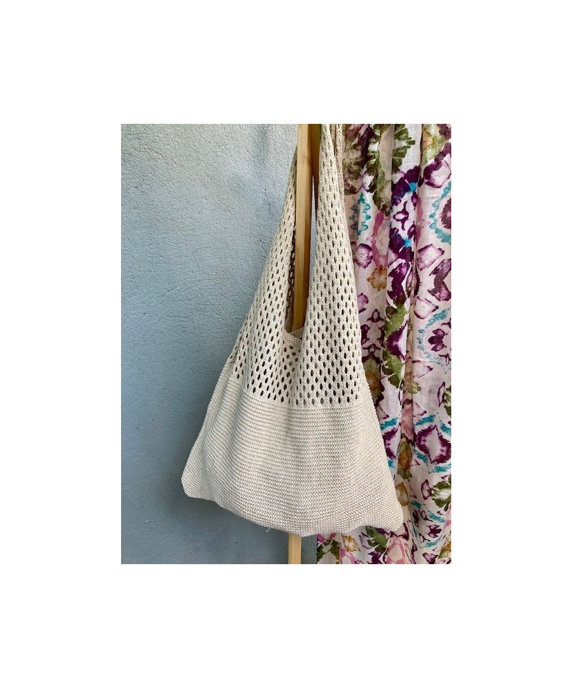 Sac en Crochet Beige