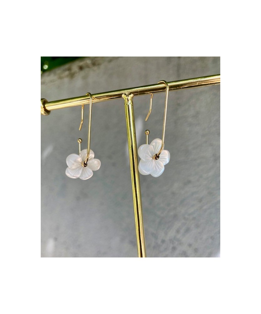 Boucles d'Oreilles "Fleurs Nacrées"