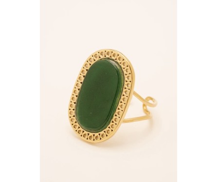 Bague "Ambroise" Agate Verte