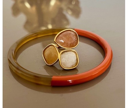 Bague "Idrissa" Agate Orange