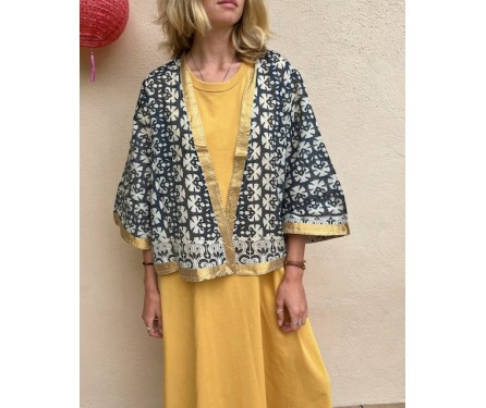 Kimono Eté Court Bleu