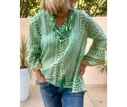 Collier Multi Rangs Vert