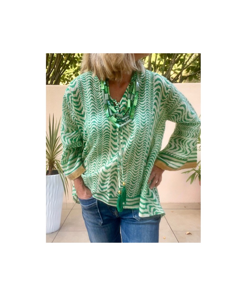 Collier Multi Rangs Vert